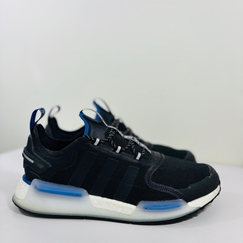 Adidas NMD R1 V3 Men's Black White Royal Blue Boost Running Shoes HQ9838